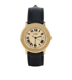 Cartier Must De Cartier Watch, Silver/Leather, Gold/Blue, 2*